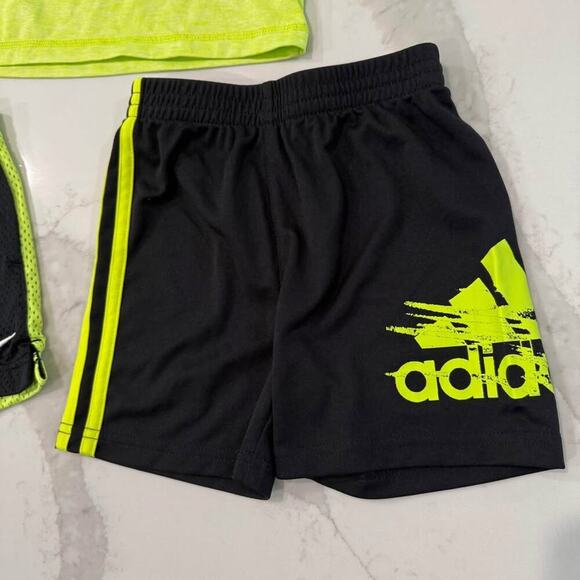 Adidas Boys TwoPiece Game Time Short Set w/Nike Shorts Boys 2T Black/Neon Yellow - Picture 2 of 9